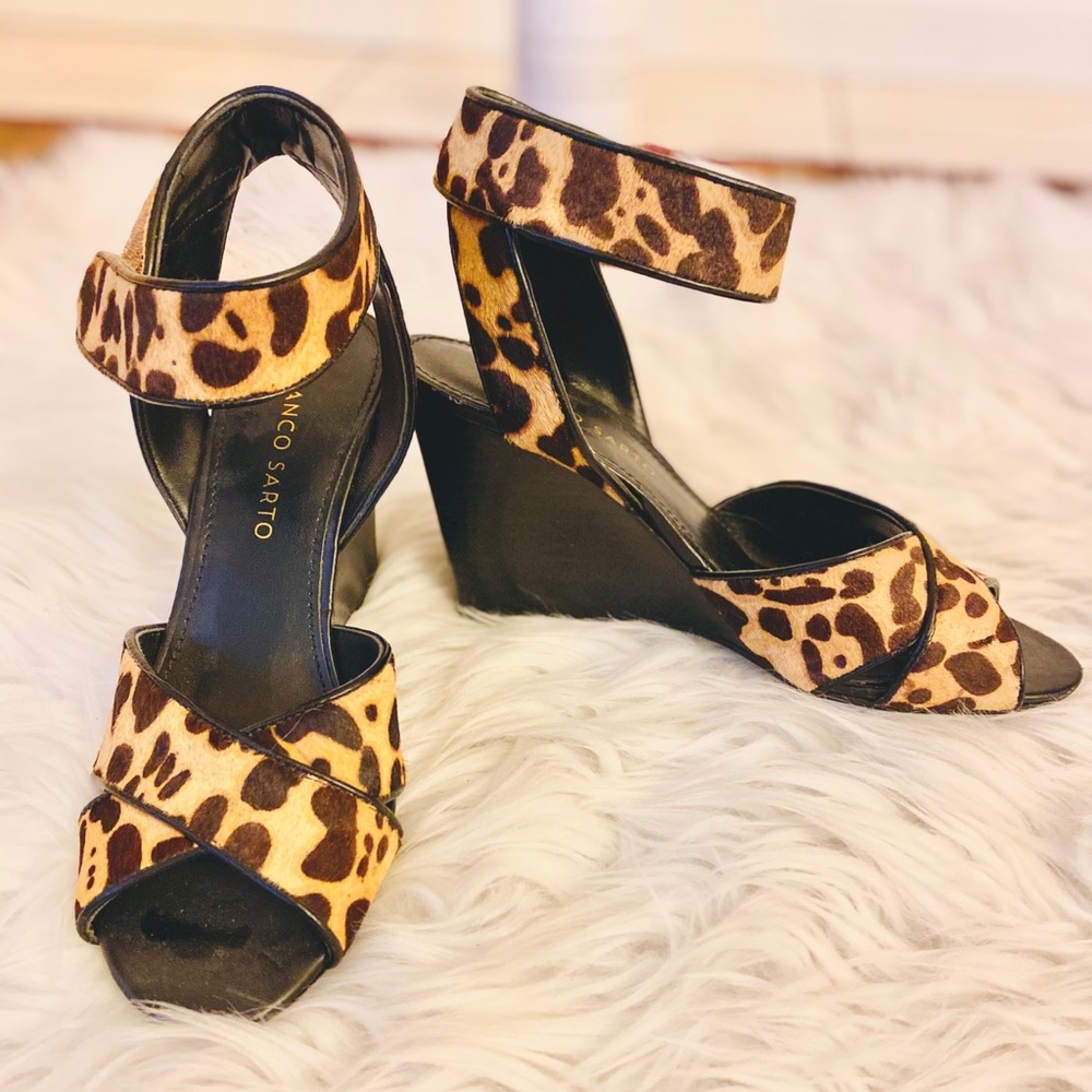 ⛩ FRANCO SARTO Animal Print Wedges